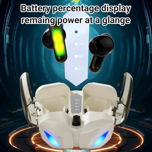 Premium K75 Bluetooth 5.3 Earbuds – Advanced Noise Cancelling In-Ear Headphones with IPX-4 Waterproof Rating for Gamers & Music Enthusiasts, 4-5 Hours Playtime, Effortless Compatibility with i Phone, Android, Tablet & Laptop
