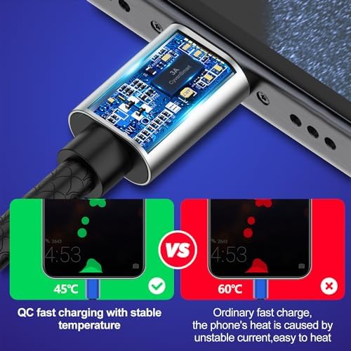 Cyven Premium 3 ft USB Type C Cable Duo Pack – Fast Charge & Data Transfer Cord, Durable TPE Construction, Compatible with Samsung Galaxy A Series, LG V Series, and More – Stylish Pink Design for Enhanced Performance and Versatility