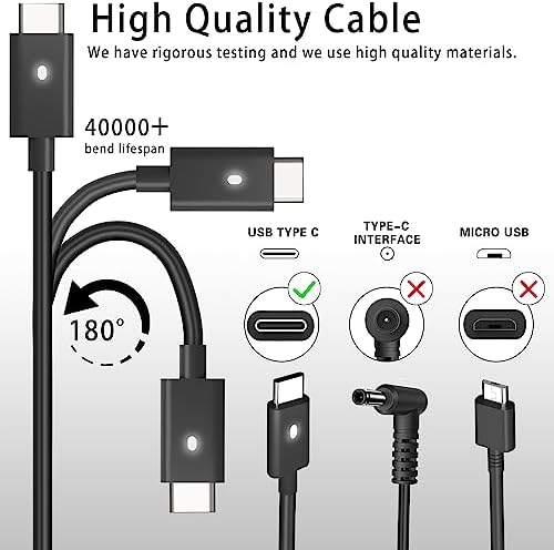 High-Performance 130 W USB-C Dell Laptop Charger – Ultimate Compatibility for XPS 15, Precision 5570, Latitude Series – Fast Charging Power Supply with 100-240 V Input for Enhanced Efficiency and Reliability – Ideal Replacement Adapter for Your Dell Devices – Exceptional Customer Service Included