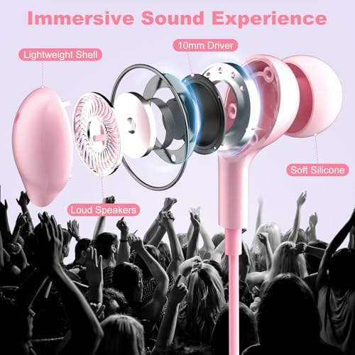 Premium USB C Earbuds for i Phone 16 & Samsung Galaxy Series – High-Fidelity Noise Cancelling Wired Headphones with Built-in Mic for Pixel 9 & One Plus 12 – Sleek Black Design for Ultimate Comfort and Clarity – Perfect for Music & Calls