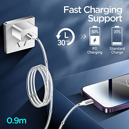 Revolutionary Magnetic Charging Cable 3 FT – Ultra-Fast MFi Certified Lightning Connection for i Phone & i Pad – Durable Nano Data Sync 2-Pack – Effortless Alignment for Seamless Charging at Home or On-the-Go – Compatible with All i Phone Models from 5 to 14 Pro Max – Protects Charging Ports from Wear and Tear