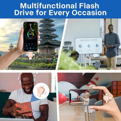 Revolutionize Your Data Storage with the LANSLSY 128 GB 4-in-1 Flash Drive – Effortless Compatibility for i Phone, i Pad, Android, PC, and Mac – No App Required for Instant Access! Enjoy Enhanced Transfer Speeds and 4 Versatile Ports: Lightning, USB Type-A, USB Type-C, and Micro USB. Perfect for Storing Photos, Videos, and Documents with Ease – Ideal for Students, Professionals, and Photographers on the Go! Compact and Stylish Pink Design Makes It a Must-Have Accessory for Your Tech Gear. Say Goodbye to Data Management Hassles and Keep Your Files Securely Accessible Anytime, Anywhere!
