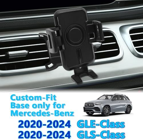 WAAPAK Premium Car Phone Holder Mount for 2020-2024 Mercedes-Benz GLE & GLS Class – Custom-Fit Smartphone Cradle with 360-Degree Rotation for Hands-Free Navigation and Multimedia – Ideal for Thick Cases and Easy Installation – Enhance Your Vehicle’s Interior Style