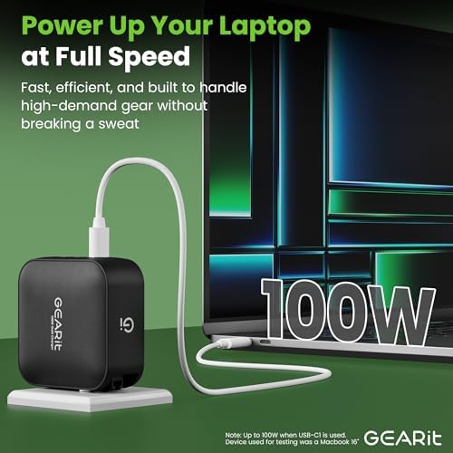 100 W Ga N USB-C Power Adapter – High-Efficiency Multi-Port Charger Hub with 4 PD 3.0 Outputs for Rapid Charging of Laptops, Smartphones, and Tablets – Compact Travel-Friendly Design Ideal for Apple, Samsung, Dell, Mac Book Pro/Air, i Phone, i Pad, and Google Pixel – Ultimate Power Solution for Home and On-the-Go