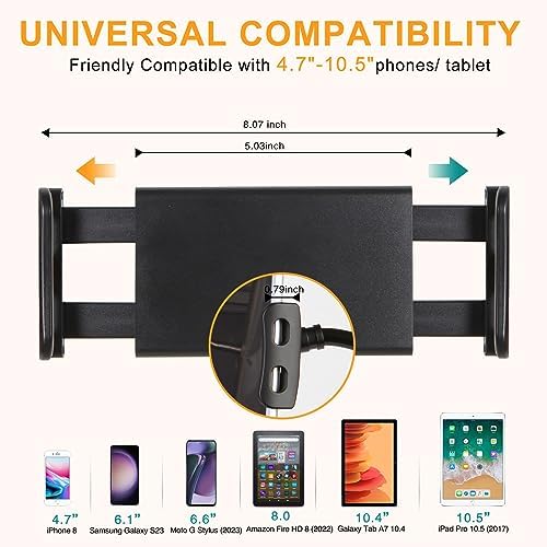 ZUYEE Gooseneck Tablet Mount Holder – 30-Inch Adjustable Arm for 4-10.5″ Devices | Perfect i Pad Clamp Stand for Hands-Free Viewing on Beds, Desks & Couches | Lightweight, Sturdy Design for Kindle, Galaxy Tabs & Smartphones | Effortless Setup for Ultimate Comfort