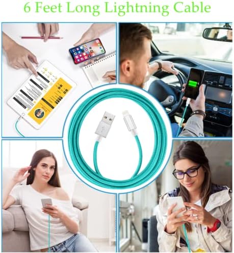 Ultra-Durable 10 Ft Lightning Cable 3-Pack – MFi Certified Nylon Braided USB Charger for i Phone 13, 12, 11, XS, XR, 8, 7, 6, SE, and i Pad Pro/Air/Mini – Fast Charging & Data Sync Cord in Vibrant Blue for Maximum Flexibility and Reliability