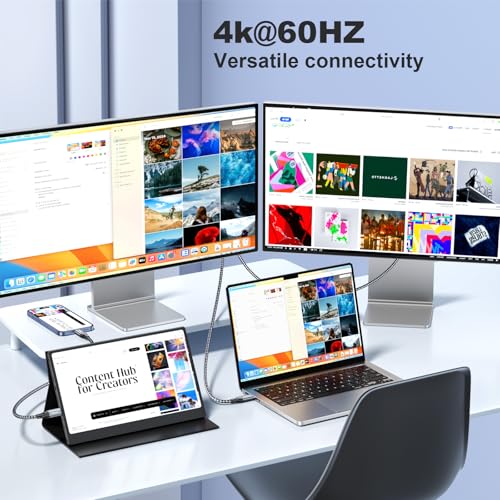 High-Speed USB C Cable 3-Pack: 20 Gbps Data Transfer, 4 K@60 Hz UHD Display & 100 W Fast Charging – Versatile Lengths (1 FT, 3 FT, 6 FT) for Ultimate Compatibility with Dell, Samsung T7, Sandisk & More