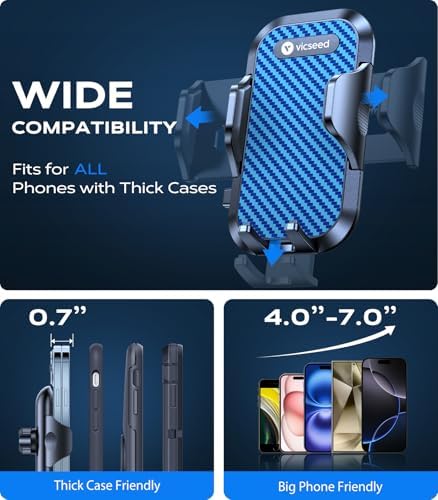 VICSEED [True Strongest Suction] [Rally Racing-Grade Stability] Phone Holders for Your Car 2025 Upgraded Car Phone Holder Mount Truck Stand Cradle for iPhone Samsung All Phones, Yellow – Enhanced Compatibility and Speed