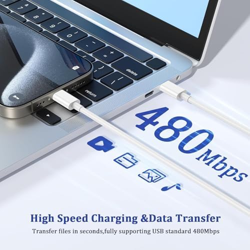 Swift Charge 20 W USB-C Charger for i Phone 15 & i Pad – 6 FT Cable Included – Rapid Power Solution for i Phone 16 Pro Max, i Pad Pro, Mini & Air – Lightweight, Durable, and Versatile Charging Block for All Your Devices – Say Goodbye to Long Wait Times with Enhanced Compatibility and Safety Features