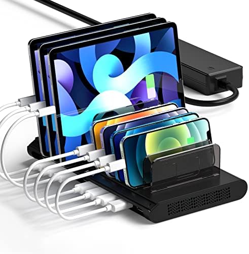 Alxum 10-Port USB Charging Hub – 60 W High-Speed Multi-Device Charger for Smartphones & Tablets – Fast Charging Station with Smart IC Technology for Optimal Power Distribution – Sleek Black Design for Home & Office Use – Ideal USB Charging Solution for Family & Workstations