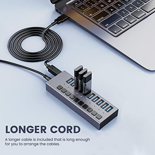 Unleash Your Productivity with the ACASIS 10-Port USB C Hub – Ultra-Fast 10 Gbps Data Transfer, 60 W Power Adapter, Individual Port Control, and Stylish Aluminum Build for Seamless Multi-Device Connectivity in Any Professional Environment