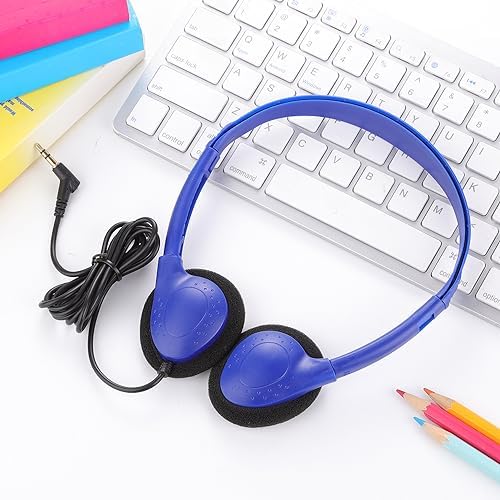 Bulk Kids Headphones – 25-Piece Classroom Audio Package for Enhanced Learning – Lightweight Adjustable On-Ear Design with Universal Device Compatibility in Sleek Black – Perfect for Engaging Group Activities and Extended Listening Comfort – Durable and Affordable Solution for Students and Adults