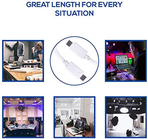 20 ft USB C to USB C Cable – Ultra-Durable Extra Long Charging & Data Transfer Solution for Samsung, i Pad Pro, and Android Devices – Optimal Speed & Versatile Connectivity in Sleek White Design