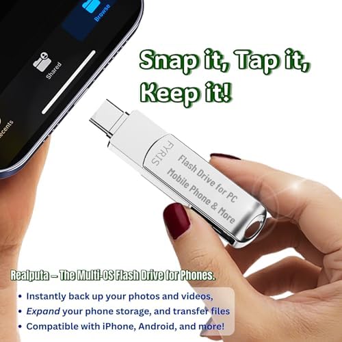 FYRIS 3-in-1 i Phone Flash Drive – 256 GB MFi Certified External Storage for Photos and Videos | USB, Type-C, Lightning Compatibility | Sleek Skull Design for i Pads, Galaxy Phones, Macs, and PCs | High-Speed Data Transfer for Effortless File Management