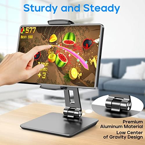 Ultimate ROADOM Adjustable Tablet Stand – 360° Swivel & 180° Tilt for Optimal Viewing Angles, Ergonomic Foldable Holder for 4.7-17.3” Devices, Sleek Aluminum Alloy Design, Perfect Tablet Accessory for Home, Office, or Travel