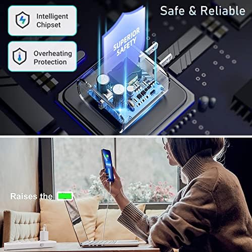 Rapid Charge USB C Charger Block 5 Pack – 20 W Power Delivery Fast Charging Cube for i Phone 16/15/14 Pro Max, Air Pods, Galaxy, and Pixel Devices – Compact & Portable Multi-Device Charging Solution with Enhanced Safety Features for Optimal Performance