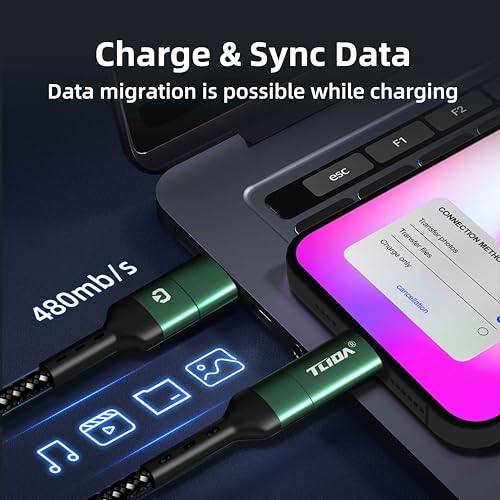 USB C for iPhone Cable, 66W 4 in 1 Charging Cable 4.4FT, Chubby USB A/C to C/liging with Light for iPhone 16e 16 15 14 Pro/MacBook/iPad/Samsung S25/Switch 2, Multi Chargers for All Devices – Enhanced Compatibility and Speed