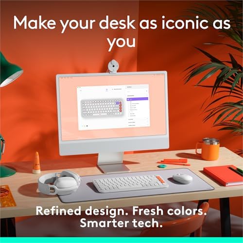 Elevate Your Workspace with the Logitech POP ICON Wireless Bluetooth Keyboard – Stylish Graphite & White Design, Effortless Multi-Device Switching, Comfortable Low-Profile Typing, and Customizable Keys for Enhanced Productivity on Laptops, Tablets, and PCs