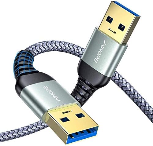 High-Speed AINOPE 2-Pack USB 3.0 A to A Male Cable – 6.6 FT Durable Male-to-Male Connection for KVM Switch, External Hard Drives, Laptops & TVs – Reliable Data Transfer Up to 5 Gbps for Enhanced Productivity and Versatile Use