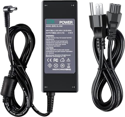 DTK 90 W Asus & Toshiba Laptop Charger – High-Speed AC Adapter with 19 V 4.74 A Output, φ5.5 xφ2.5 mm Connector – Reliable Power Supply for Enhanced Performance & Safety Features – Compatible with Multiple Models, CE Certified, Overheat and Short-Circuit Protection, Fast Charging Solution for Your Notebook Needs