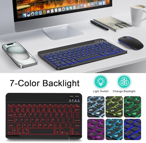 Sleek Wireless Keyboard and Mouse Combo – Rechargeable Bluetooth & 2.4 GHz USB for i Pad, Smartphone, PC & Laptop – Ergonomic Design for Ultimate Comfort in White – Elevate Your Workspace Efficiency!