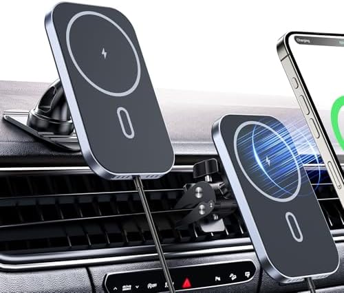 Mag Safe Car Mount Charger: 360° Rotatable Magnetic Wireless Fast Charger for i Phone 12-16 Series – Effortless Mounting & Ultimate Driving Convenience Mag Safe Car Mount Charger: 360° Rotatable Magnetic Wireless Fast Charger for i Phone 12-16 Series – Effortless Mounting & Ultimate Driving Convenience