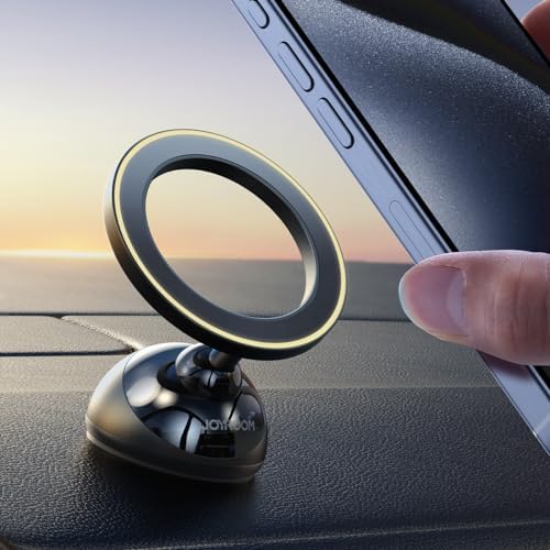 JOYROOM Mag Safe Car Mount – Ultra-Durable All-Metal Magnetic Phone Holder for i Phone 13/14/15/16 – 360° Rotatable Dashboard & Windshield Mount for Safe, Hands-Free Navigation and Calls
