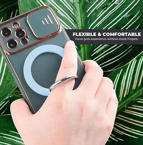 Magnetic Phone Ring Stand Holder Cell Phone Ring Holder 360 Degree Rotation Finger Ring Grip Adjustable Kickstand & Magnet Wireless Charging for iPhone 14 Plus 13 12 Pro Max Mini Accessories – White – Enhanced Compatibility and Speed