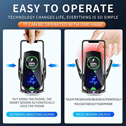 Discover Effortless Charging On The Go with Our 15 W Wireless Car Charger – Auto-Clamping Vent Mount for Secure Smartphone Holder – Fast Charging Solutions for All Vehicle Interiors (Blue) – Enhanced Compatibility with Leading Brands and Safe Usage Features