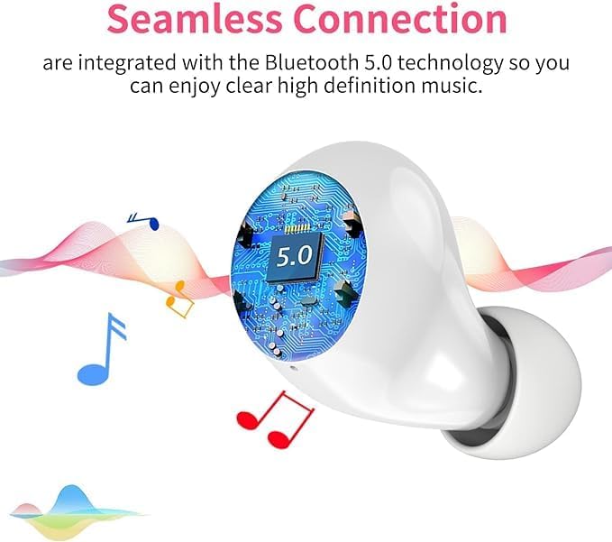 Compact Bluetooth 5.0 Earbuds for Small Ears | Touch-Control Noise-Cancelling Headphones with Unique Cartoon Charging Case | Lightweight Design for Comfort | Immersive Stereo Sound Perfect for Music & Calls | Ideal for Active Lifestyles