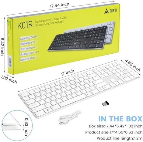 K01 R 2.4 G Wireless Keyboard – Ultra-Slim Compact Design with Numeric Keypad for Effortless Typing on Windows PCs & Laptops, Long-Lasting Battery Life, Whisper-Quiet Keys for Enhanced Productivity, Perfect for Home & Office Use