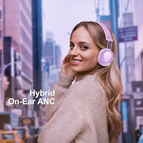 Premium Bluetooth On-Ear Headphones with Active Noise Cancellation: Exceptional Hi-Res Audio Experience, Up to 55 Hours Battery Life, Ultra-Lightweight Comfort, Foldable Design for Effortless Travel, Enhanced Device Compatibility for Home and Office, Elegant White Aesthetic