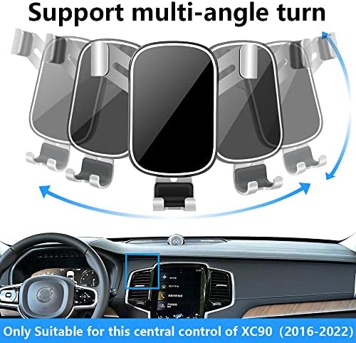 LUNQIN Enhanced Car Phone Holder for Volvo XC90 (2016-2026) – Ultimate Gravity Mount with Mobile Charging Stand for Secure Smartphone Access and Seamless Navigation, Perfect Auto Interior Accessory for Modern Drivers