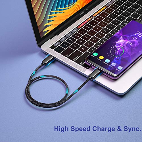 High-Performance 1.5 ft USB C to USB C Cable – 100 W Power Delivery for Fast Charging and Data Transfer, Compatible with Mac Book, i Pad Pro, SSDs, 4 K Monitors – 2 Pack, Sleek Black Design for Enhanced Connectivity and Versatility