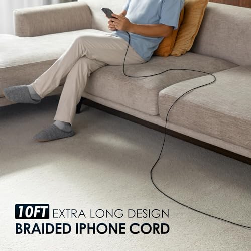 15 FT Extra Long i Phone Charger Cable – Apple MFi Certified Braided Lightning Cable for Fast Charging – Compatible with i Phone 14 Pro Max, 13, 12, 11, X, XR, XS, SE, 8, 7, 6, 5 & i Pad – Durable Black Design for Ultimate Convenience and Mobility