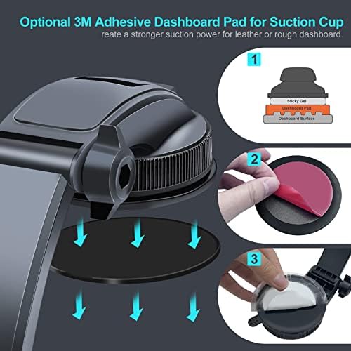 Ultimate Car Dashboard Tablet Mount Holder – 360° Rotatable Suction Cup for i Pad Pro, Samsung Galaxy, and i Phone – Versatile Dash Phone Stand for 4.7″ to 12.9″ Devices – Enhanced Stability and Easy Installation for Safe Navigation and Streaming