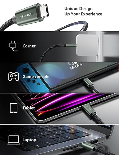 Stouchi 6.6 FT USB-C Extension Cable – Type C 3.1 Male to Female, Ultra-Fast Charging & Data Transfer for PSVR2, Galaxy S23, i Pad Mini/Pro, Mac Book Air M1/M2, and Mag Safe – Enhanced Connectivity & Durability for Gaming and Streaming