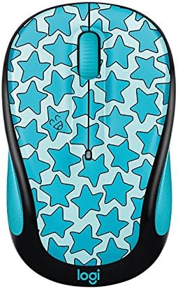Vibrant Twinkle Teal Logitech Doodle Collection M325 c Wireless Optical Mouse – Ergonomic Design for Ultimate Comfort, 5 Customizable Buttons, Long Battery Life & Reliable 2.4 GHz Connectivity for Enhanced Productivity and Style in Your Workspace