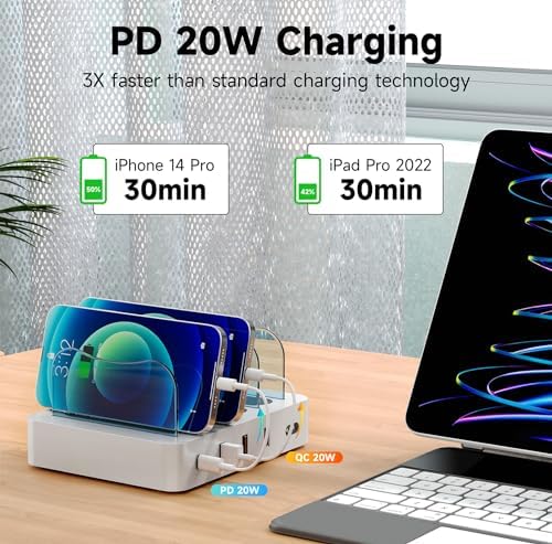 Ultimate 4-Port USB Fast Charging Station – Smart Multi-Device Dock for Phones & Tablets – Universal Charging Hub with Enhanced Safety Features – Sleek Design for Home & Office Efficiency – Rapid Power Delivery Solution
