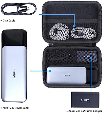 Khanka Premium Hard Case for Anker 737 Power Bank (Power Core 24 K) – Ultimate Protection & Portability for 24,000 m Ah Charger – Shockproof, Compact Design with Accessory Pocket and Soft Lining – Travel-Ready Power Bank Case