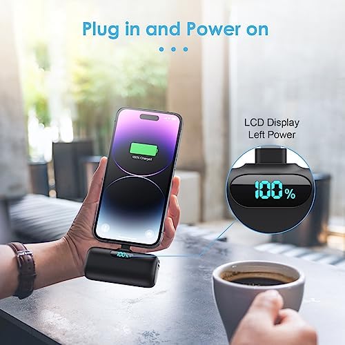 Compact Pink Portable Charger for i Phone – 5000 m Ah PD Fast Charging Power Bank, Lightweight Mini Battery Pack Compatible with i Phone 14/14 Pro Max/13/13 Pro/12 Pro/11/XS/XR/X/8/7/6 – Stylish and Versatile Backup Solution for On-the-Go Power