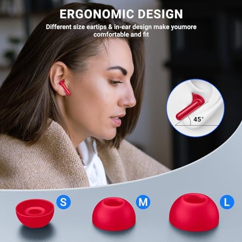 Elevate Your Audio Experience with Aoslen Wireless Earbuds – 2024 Hi-Fi Stereo Headphones Featuring 4 ENC Noise-Canceling Microphones, 42-Hour Playtime & Bluetooth 5.3 Connectivity – Perfect for Android & i OS Users, Sleek Design with LED Power Display for Ultimate Convenience