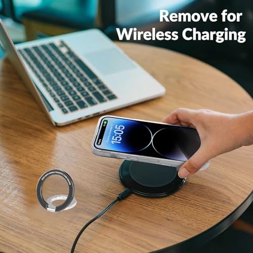 Magnetic Phone Ring Holder Adjustable Stand for MagSafe, Removable Magnetic Magnet Finger Grip Kickstand for iPhone 15 Pro Max 14 13 12,Compatible with Mag Safe Accessories Black – Enhanced Compatibility and Speed
