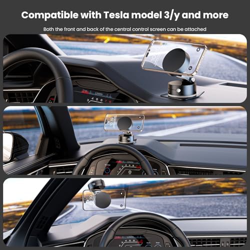 Ultimate Magnetic Vacuum Phone Holder for Cars – Advanced Suction Cup Stand with One-Touch Vacuum Grip, 96 lbs Stability, N54-4 Magnetic Force, Multi-Angle Adjustment – Universal Fit for All Smartphones in Elegant Black Design