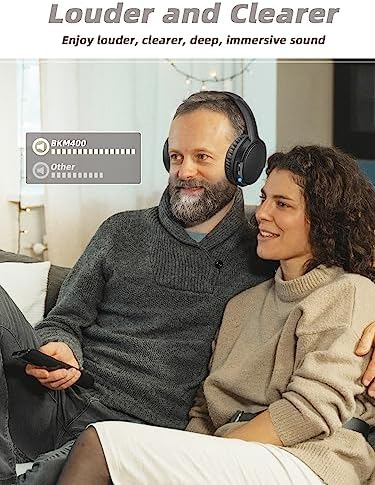Transform Your Viewing Experience with Holdsound BKM400 Wireless TV Headphones – Exceptional 165 FT Range, Effortless Plug & Play USB Setup, and 20-Hour Battery Life for Ultimate Audio Freedom and Clarity