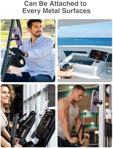 Revolutionize Your Workout with the Elitehood 360° Dual Magnetic Phone Holder – Featuring 20 Ultra-Strong Magnets for Unmatched Stability, Mag Safe Compatibility for i Phone 15/14/13/12 Pro Max/Plus/Mini, and Customizable Viewing Angles for Hands-Free Access During Intense Gym Sessions – The Ultimate Heavy-Duty Phone Mount for Fitness Enthusiasts Seeking Performance and Convenience