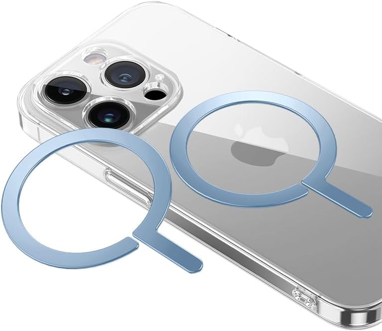Mag Safe Sticker 2 Pack – Universal Magnetic Charging Ring for i Phone & Galaxy Devices – Elegant Mirror Blue Design for Enhanced Fast Charging – Effortless Wireless Compatibility for Busy Lifestyles – Durable, Lightweight, Residue-Free Application