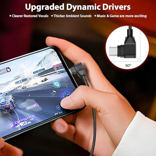 Jiunai USB-C Wired Earbuds: Superior Noise-Isolating In-Ear Headphones for i Phone 16, Samsung Galaxy, and More | Ergonomic Design with Magnetic Connector | Customizable Fit with Multiple Ear Tips (S, M, L) | Built-in Microphone for Clear Hands-Free Calls | Perfect for Music, Gaming, and Daily Use