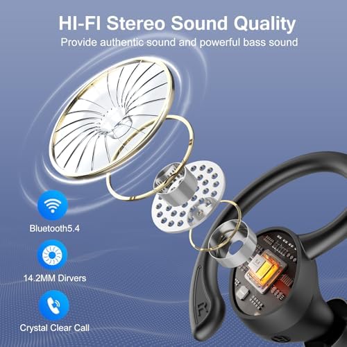 Transform Your Audio Experience with Cutting-Edge Bluetooth 5.4 Wireless Earbuds – Hi-Fi Stereo Sound with Advanced ENC Noise Cancellation – IP7 Waterproof for Ultimate Durability – 68-Hour Battery Life with Dual LED Display for Real-Time Monitoring – Perfect for Active Lifestyles and Everyday Connectivity