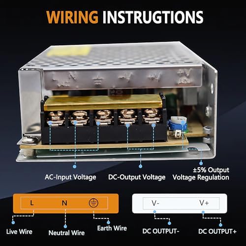 Versatile 24 V 60 W AC to DC Power Supply Adapter – High-Efficiency Converter for CCTV, RVs, LED Lighting, and Pumps – Universal Multi-Voltage Compatibility (110 V/120 V/220 V) for Consistent Performance in All Applications